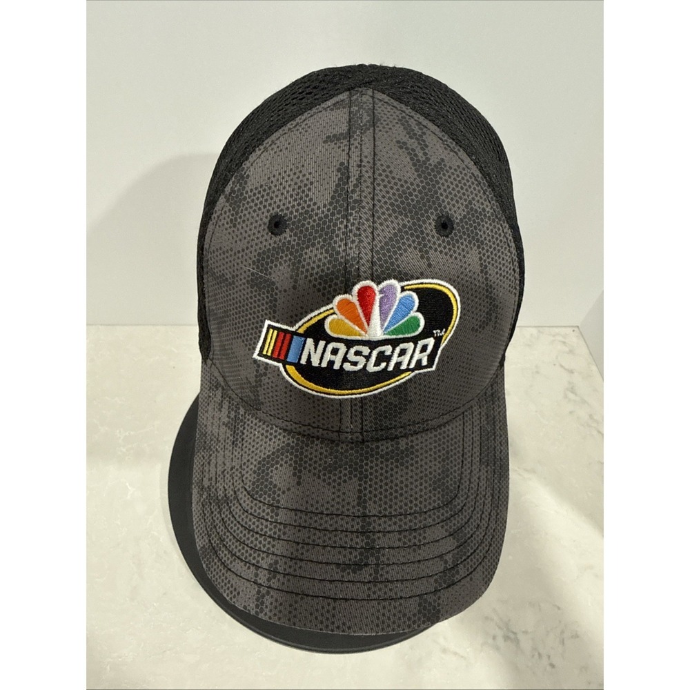 CapAmerica Golf NASCAR Strapback Hat - Black with NASCA PeaCock Logo